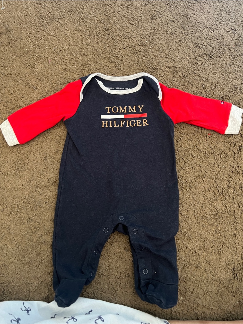Tommy Hilfiger Navy One-Piece with Red Sleeves
